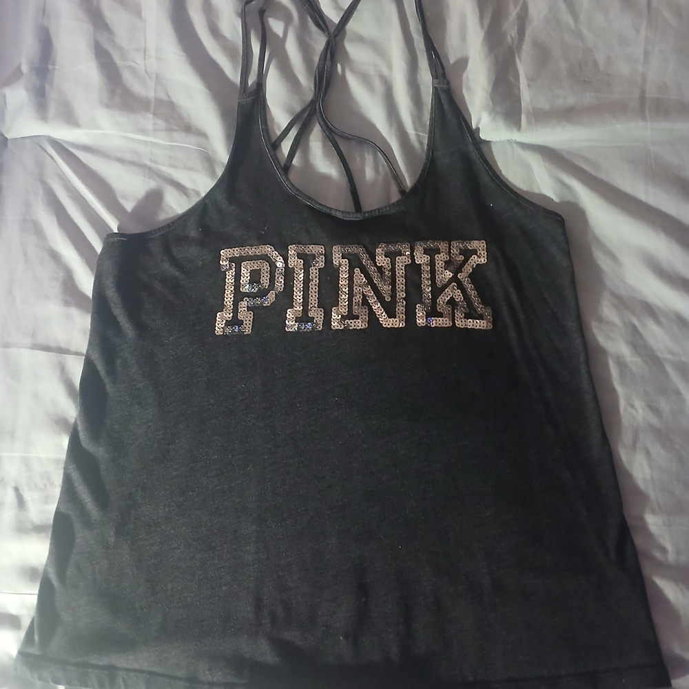 PINK Victoria's Secret Women's Black Tank Top